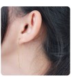 1Micron Gold Plated Perfect Chain Ear Stud STS-3595-GP